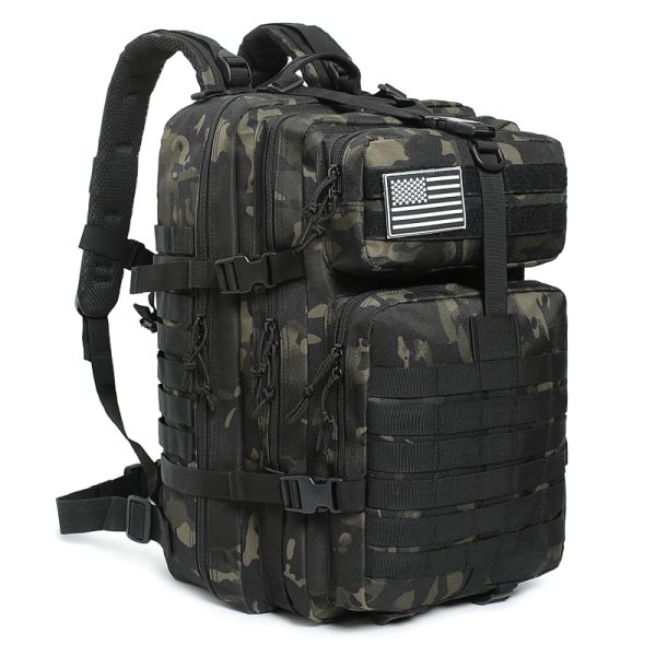black-camo Black Camo Tactical Backpack - Dark Concealment MOLLE Pack