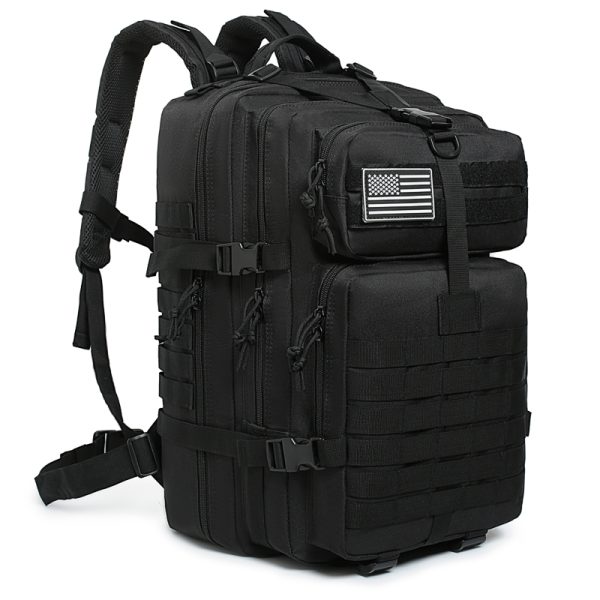 black-flag-patch Black Tactical Backpack - Premium Black and White Flag Edition